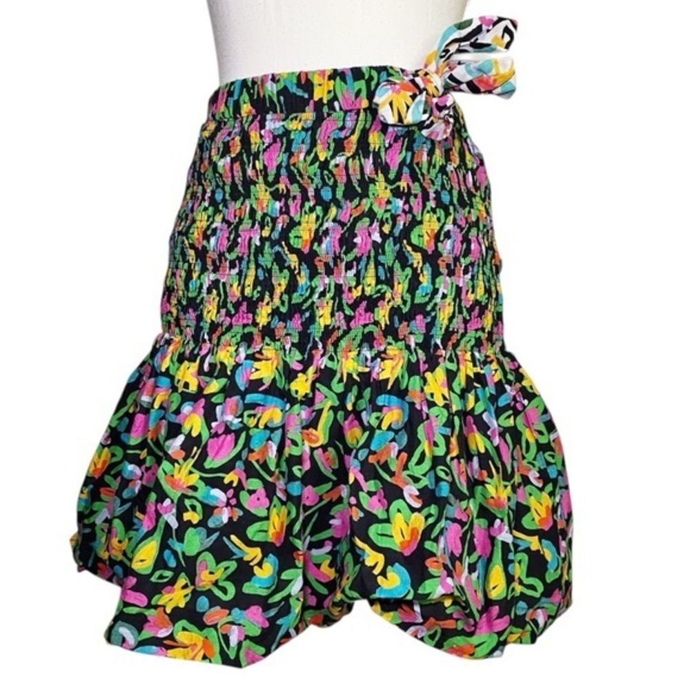 Tanya Taylor Vibrant Floral Bubble Mini Skirt